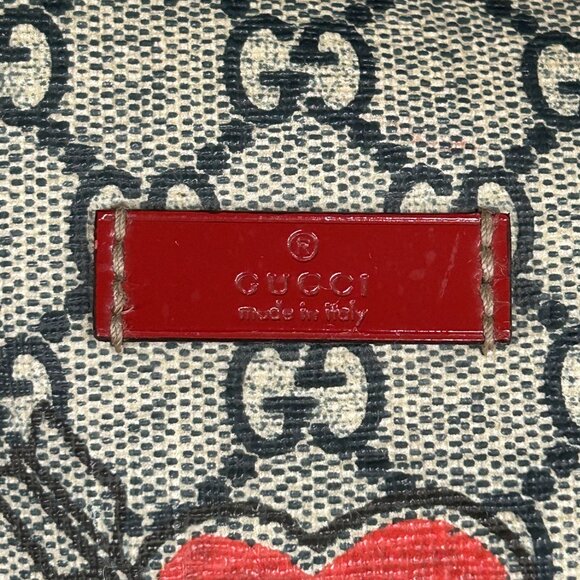 Gucci Boston Joy Tattoo Print Red w/ Blue GG Plus Handbag Bag Purse 189895 - Picture 8 of 16